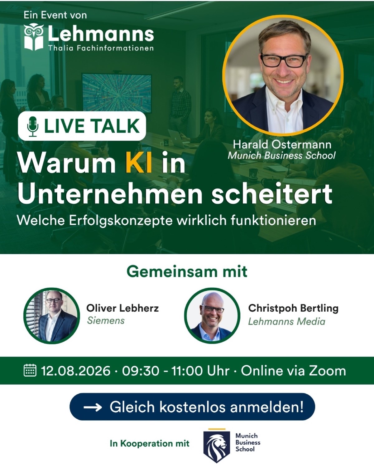 KI kann immer mehr. Aber wie bekommen wir sie wirklich ins Unternehmen?Über 250 Menschen wollen am Mittwoch im Webinar genau darüber diskutieren.