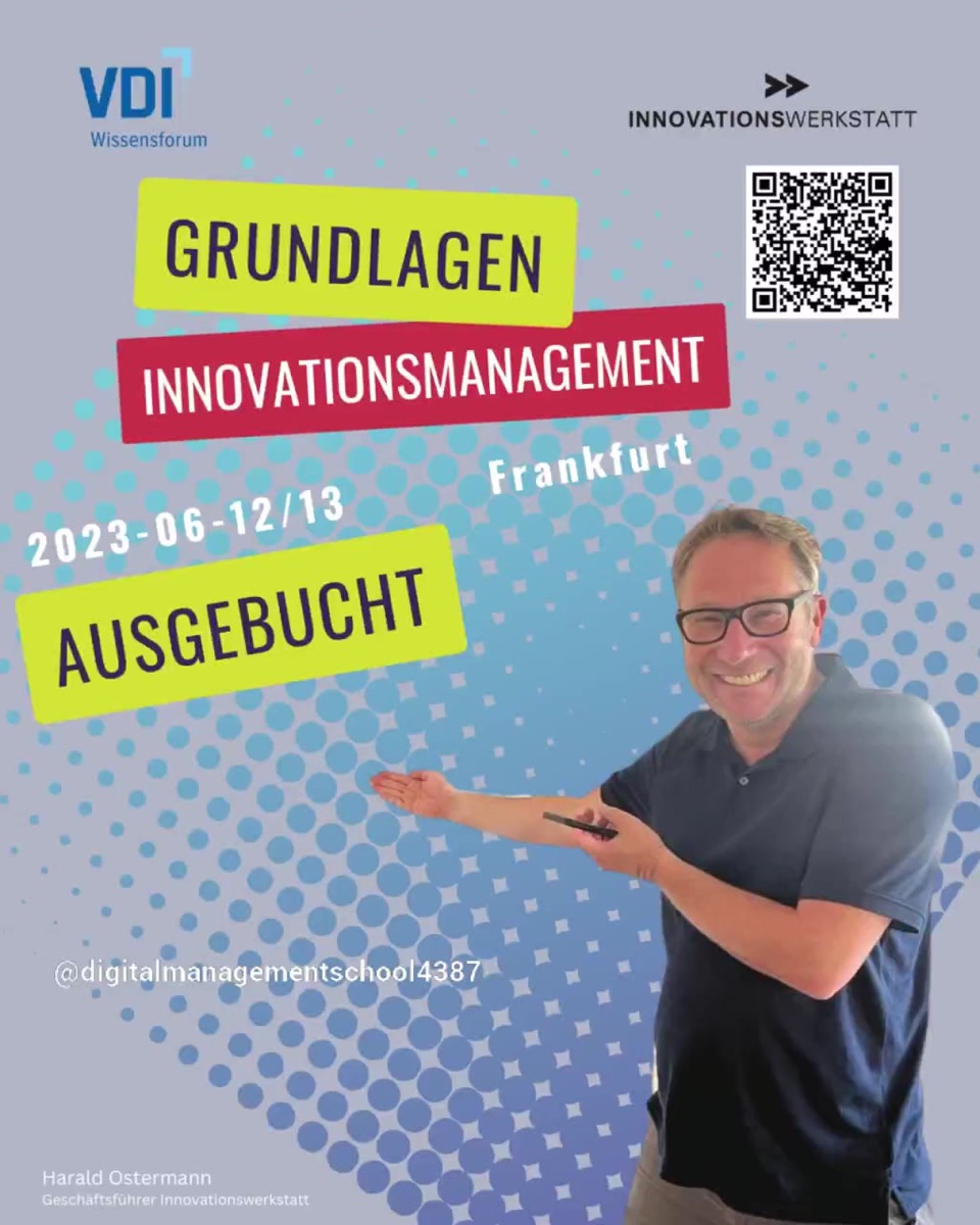 VDI-Seminar „Grundlagen Innovationsmanagement“ in Frankfurt am Main ausgebucht – Zusatztermin